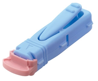 Lancet Unistik® III Fingerstick Safety Lancet Dual Max Flow Needle 1.8 mm Depth 18 Gauge Push Button Activation Blue Fingertip by Owen-Mumford  ID AT1064